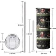thumbnail image 5 of 20oz Black Christmas Santa Pattern Skinny Tumblers Stainless Steel Tumbler with Lid and Straw,Vacuum Insulated Double Wall Travel Tumbler Cups with Cleaning Brush for Coffee,Tea, 5 of 6