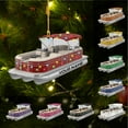 thumbnail image 2 of Personalized Pontoon Boat Christmas Ornament, Pontoon Car Ornament, Gift for Bowriders, Wake Boats,Pontoon Lover Gift (Pontoon 24) - 3329 (Green), 2 of 7