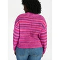 thumbnail image 3 of Terra & Sky Women’s Plus Space Dye Crewneck Sweater, Lightweight, Sizes 0X-5X, 3 of 5