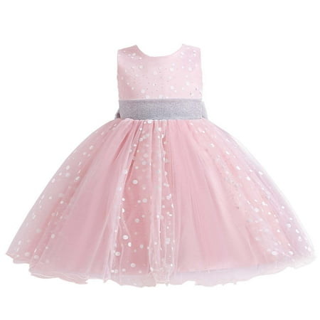 

Ausyst Summer Dresses Girls Dresses Kids Dress Girls Sleeveless Princess Dress Bow Tie Lace Flowers Mesh Dress Tufted Dress Clearance