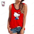 thumbnail image 1 of Nouveau Mode Simple Polyvalent Vêtements pour Femmes Grande Taille Été Hello Kitty Imprimé Col Rond Sans Manches T-Shirt Débardeur Yening, 1 of 6
