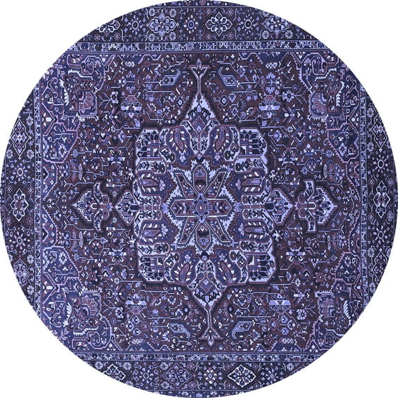 Ahgly Company Indoor Round Persian Blue Traditional Area Rugs, 8' Round
