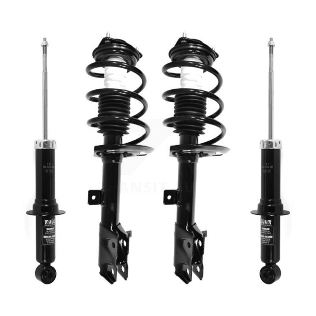Transit Auto Front Rear Complete Suspension Shocks Strut and Coil Spring Mount Assemblies Kit for Car Jeep Patriot Compass Excludes Offroad Package - Left Right Side (Driver Passenger) K78M-100332