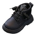 thumbnail image 4 of Toddler Winter Boots Boys Girls Lace up NonSlip Lug Sole Ankle Booties Waterproof Leather Little Kid Short Boots, 4 of 4