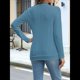 thumbnail image 5 of Camisas de Larga para Mujer, Túnicas, Blusas Holgadas, Elegantes, Cuello Redondo, Suéteres Básicos. Azul XL, 5 of 10