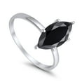thumbnail image 3 of Solitaire Marquise Ring Black CZ 925 Sterling Silver Size 4, 3 of 7