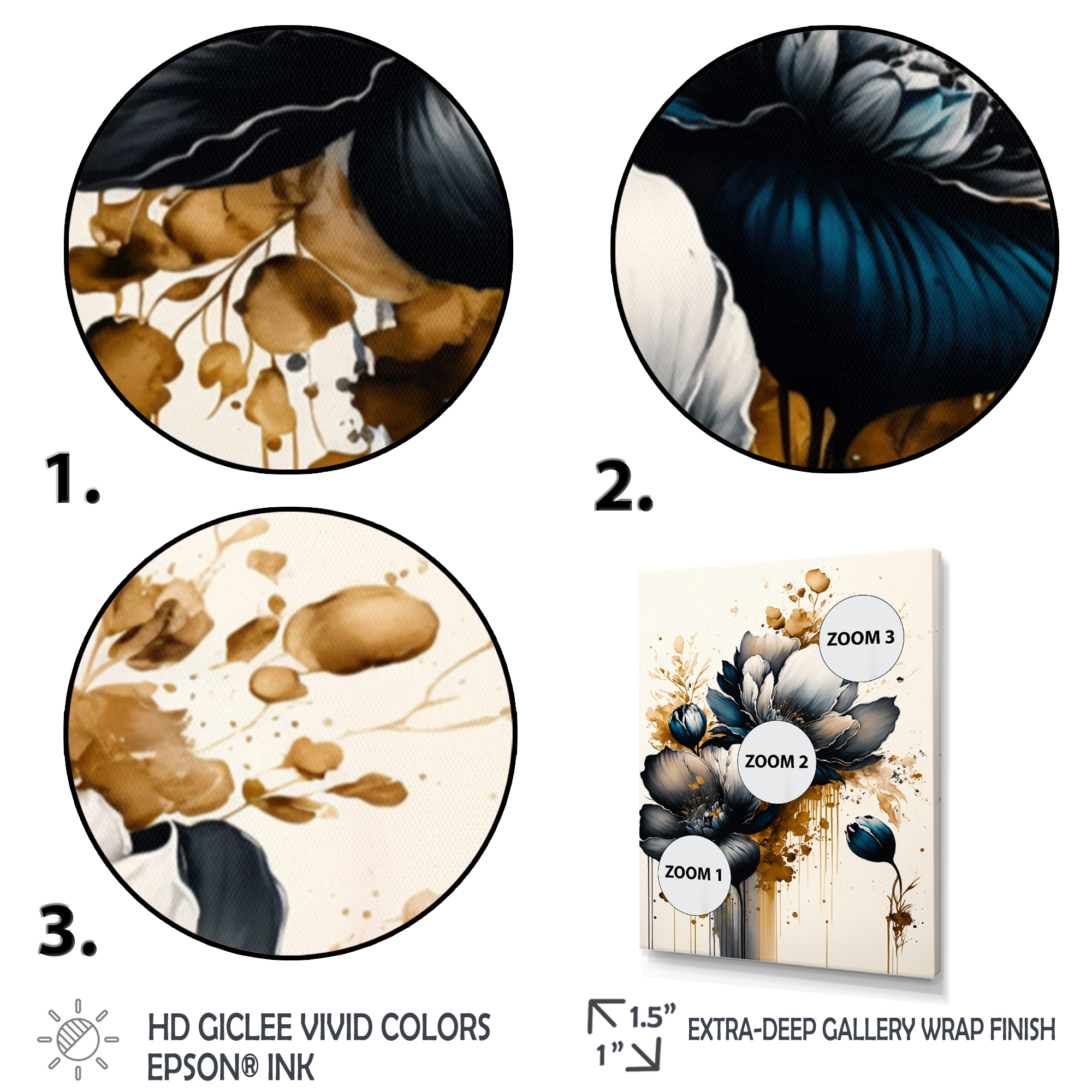 Designart Blue And Gold Crocus Bunch III Canvas Wall Art