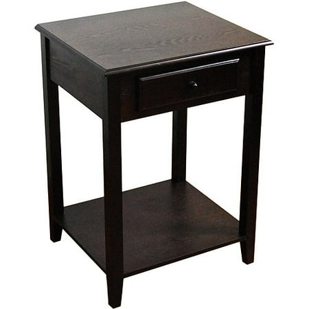 End Table With Drawer, Espresso
