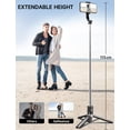 thumbnail image 3 of Trípode selfie Stick de 45 pulgadas con 2 luces, trípode extensible 5 en 1 para teléfono selfie Stick, palos selfie portátiles con control remoto inalámbrico compatible con iPhone 15/14/13 Pro Max, Sa, 3 of 5