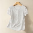 thumbnail image 2 of T Shirts For Women Womens Tops Fashionable Casual Solid Color Pleated Cotton And Linen Tops Shirts And T Shirts, 2 of 7