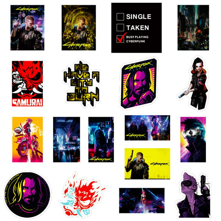 Mix 10/50 PCs Cyberpunk edgerunner 2077 Cyber V Epic Game Sticker