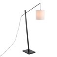 thumbnail image 2 of Arturo Contemporary Floor Lamp in Black Wood and Black Steel with White Fabric Shade by LumiSource, 2 of 7