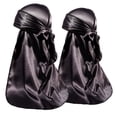 thumbnail image 2 of 2 Pieces Silky Durag Pack for Men Women Waves, Premium Satin Deluxe Du-rag, 2 of 5