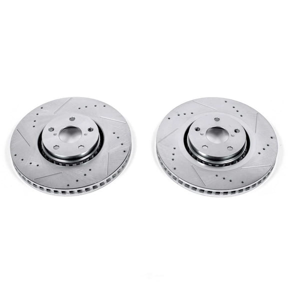 Power Stop Front Pair of Drilled and Slotted Brake Rotors JBR1150XPR