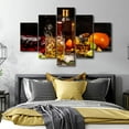 thumbnail image 3 of TISHIRON 5PCS Framed Whiskey Theme Canvas Wall Art Set,60"x40" Citrus Lemon Whiskey and Cigar Wall Canvas Art Decor, 3 of 7