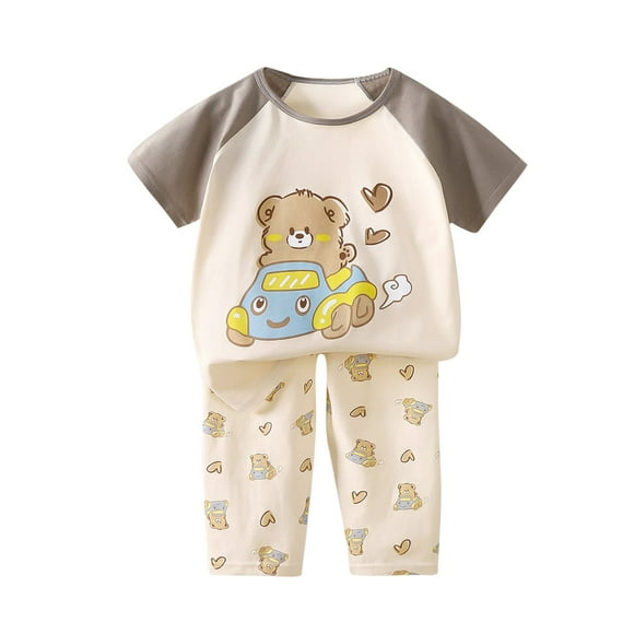 Odeerbi 1-8 Años Niños Conjunto de Verano Pijama de Dos Piezas