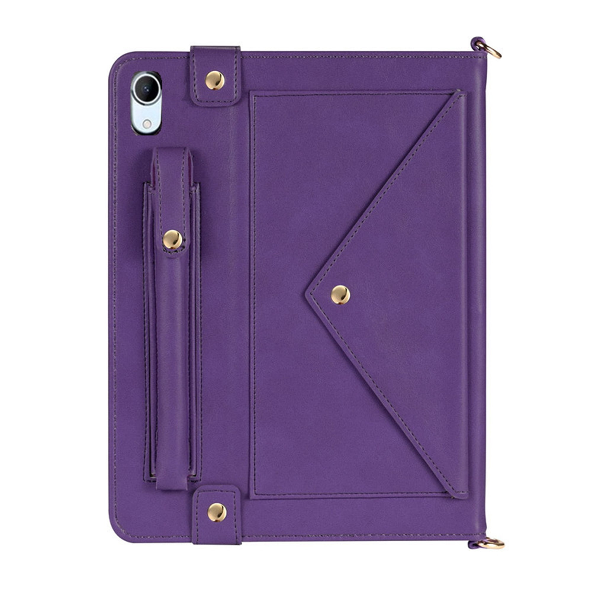 Dteck for iPad 10th Generation Case 10.9 Inch 2022, Premium PU Leather Business Folio Stand Cover with Apple Pencil Holder, 
Crossbody iPad Case with Card Wallet Envelope Pocket, Purple