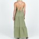 thumbnail image 5 of Vestido casual de mujer con cuello en V plisado vestido largo sin espalda una línea de vestido de playa de verano FLhrweasw Nuevo, 5 of 7