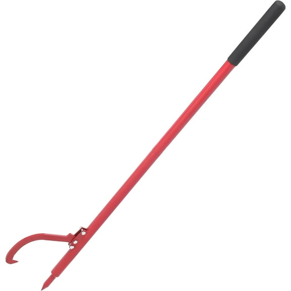 Towallmark Log Peavey, 60 Inch Cant Hook with Rubber Grip and Adjustable Hook, Hook Log Roller Tool for Turning Logs, Opening Felling Log Roller Tool, Steel Logger Peavey Tool, Red