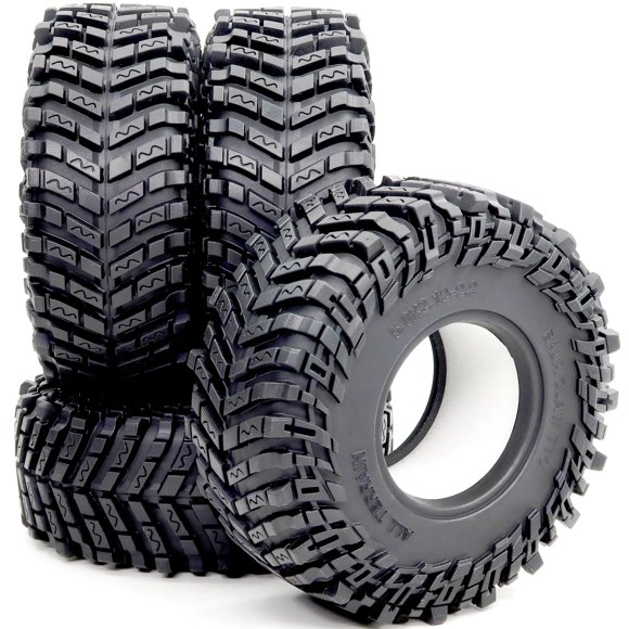 HOBBYSOUL 4pcs RC 2.2 Crawler Tires Soft Sticky 127mm/5.0inch Tall 2.2 Tires Tyres for 1/10 Axial Wraith Axial Yeti/Traxxas TRX4 AMG 6x6 / redcat Everest 10