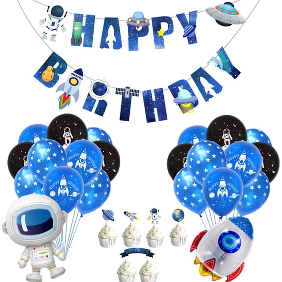Kit de globos de cumpleaños Mylar de látex azul, 38 unidades