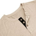 thumbnail image 7 of Curuila Mens Shirt Spring Autumn Solid Color Pullover With Button Crew Neck Long Sleeve T Shirt Comfortable Sweatshirt Beige Size L, 7 of 7