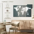 thumbnail image 4 of Elephant Stock World Map Masterpiece Iii Wall Art - Horizontal Multi Panel Canvas - Living Room Wall Decor - Map Multi Panel - White And Black Decor - 50" x 32", 4 of 4