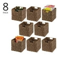 thumbnail image 2 of mDesign Woven Hyacinth Kitchen Storage Organizer Basket Bin, 8 Pack, Brown Wash, 2 of 8