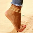 thumbnail image 2 of Gold Anklets for Women Waterproof 14k Gold Plated Cuban Link Anklets Non Tarnish Rope Herringbone Ankle Chain Summer Beach Jewelry Gifts for Women, 2 of 6
