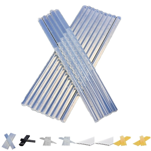 facefd 10 Pcs/ensemble Bâton de Colle Chaude Transparent Blanc Noir Jaune Forte Colle Thermofusible Bâton Adhésif Résistant à la Chaleur 7mm/11mm