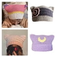 thumbnail image 6 of Yokua Popular Female Hat Knitting Beanie Hat with Cat Ear Y2K Teens Winter Warm Hat, 6 of 21