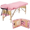thumbnail image 6 of Yaheetech Portable Folding Massage Table with Face Cradle Armrests Hand Pallet Carry Case Bag, Pink, 6 of 11