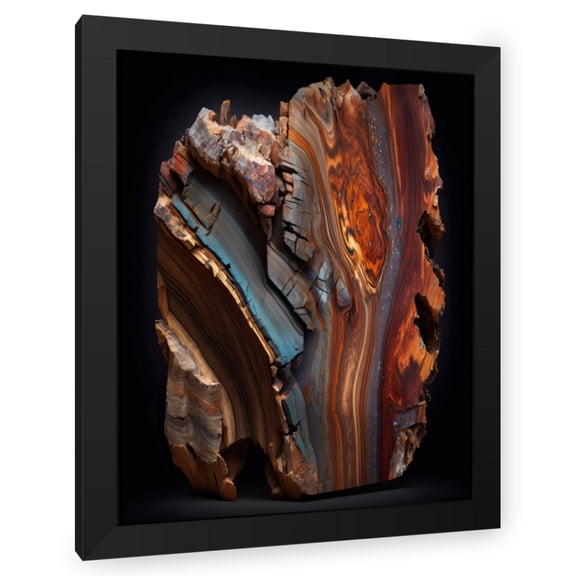 Maki 20x24 Black Modern Wood Framed Wall Art Titled - A Petrified Classic Iii
