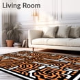 thumbnail image 2 of ODIKA 6'x9' Machine Washable Non-Slip Area Rug, Abstract Maze Designer Floor Covering with Intricate Pathways High Traffic Rug, Orange, 586794, 2 of 7