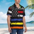 thumbnail image 3 of KLL American Flag Print Men's Hawaiian Shirt Short Sleeve Button Down Beach Shirts,XX-Large, 3 of 7