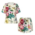 thumbnail image 4 of Lsque Bird Butterfly Rose Women's Short-Sleeved Pajama Set - 2 Piece Soft and Lightweight Sleepwear Set-Large, 4 of 9