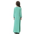 thumbnail image 5 of Zwiiyzr (8-17 Years) Kids Girls Muslim Dresses Long Sleeve Round Neck Color Block Dress Green, 5 of 7