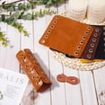 thumbnail image 4 of 1 Pair Leather Motorcycle Handlebar Grip Cover Leather Handlebars Wrap Pads Modification Accessories PU Anti-Slip Adjustable Strap Style Decor for Motorcycles Most Motorbikes 4.33Inch Brown colorful, 4 of 6