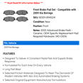 thumbnail image 2 of Front Brake Pad Set - Compatible with 2009 Kia Borrego, 2 of 2