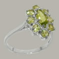 thumbnail image 2 of LBG British Made 925 Sterling Silver Natural Peridot Womens Statement Ring - 33 size options - Size 10, 2 of 6