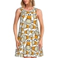 thumbnail image 1 of Balery Giraffes Head Vestidos de verano para mujer con estampado: vestido holgado sin mangas, vestido playero informal y cómodo para días calurosos., 1 of 7