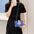 thumbnail image 5 of ievspot Women Rhinestone Handbag Celebrity Star Prom Cocktail Party Banquet Purse Hollow Chain Rhinestone Evening Bag for Keys Lipsticks, 5 of 8