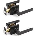thumbnail image 1 of Square Passage Door Handles Interior Matte Door Handles Indoor Keyless Non-Locking Lever Set for Hallway or Closet Doors Reversible for Right/Left Handed Door, 1 of 6