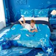 thumbnail image 3 of meiyoeat Cute Shark Monogram A Full Size Comforter Sets For Boys,Ocean Theme Bedding Comforter Set,Navy Blue Reversible,3-Piece,1 Comforter and 2 Pillowcases, 3 of 7