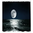 thumbnail image 3 of Ambesonne Moon Shower Curtain, Ethereal Theme Drawing, 69"Wx84"L, Dark Blue Black White, 3 of 3