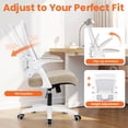thumbnail image 6 of NEO CHAIR Office Desk Gaming Chair Computer High Back Mesh Seat with Rolling Wheels Ergonomic Adjustable Comfy Flip-up Armrests Lumbar Support Height for Home (Beige), 6 of 9