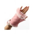 thumbnail image 5 of 1 Pairs Winter Warm Gloves Faux Rabbit Fur Fingerless Gloves, Thumbhole Warmers Mittens Half Finger Gloves, 5 of 8