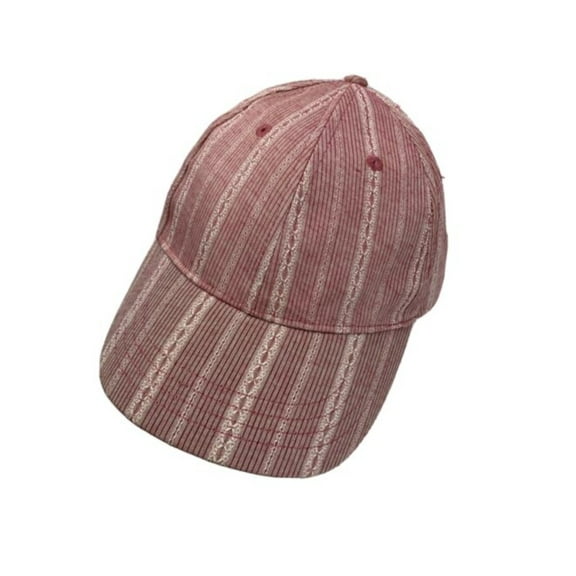 INC Red Striped Cotton Strapback Baseball Ball Cap Hat