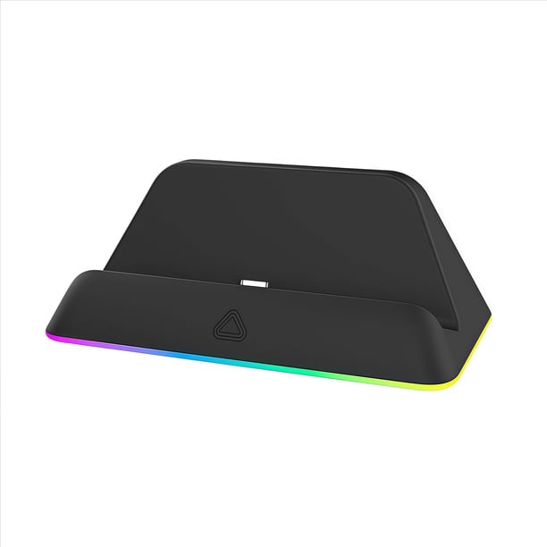 Base de carga compatible con Nintendo Switch 2 y el modelo Switch OLED, soporte compacto con luz RGB