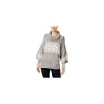 thumbnail image 1 of Style & Co. Womens Fair-Isle Cowl Pullover Sweater, Grey, Large, 1 of 1